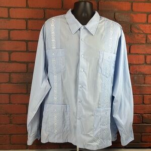 TropiCool Vintage Men's 3XL Blue‎ Button Down Shirt – Casual, Classic